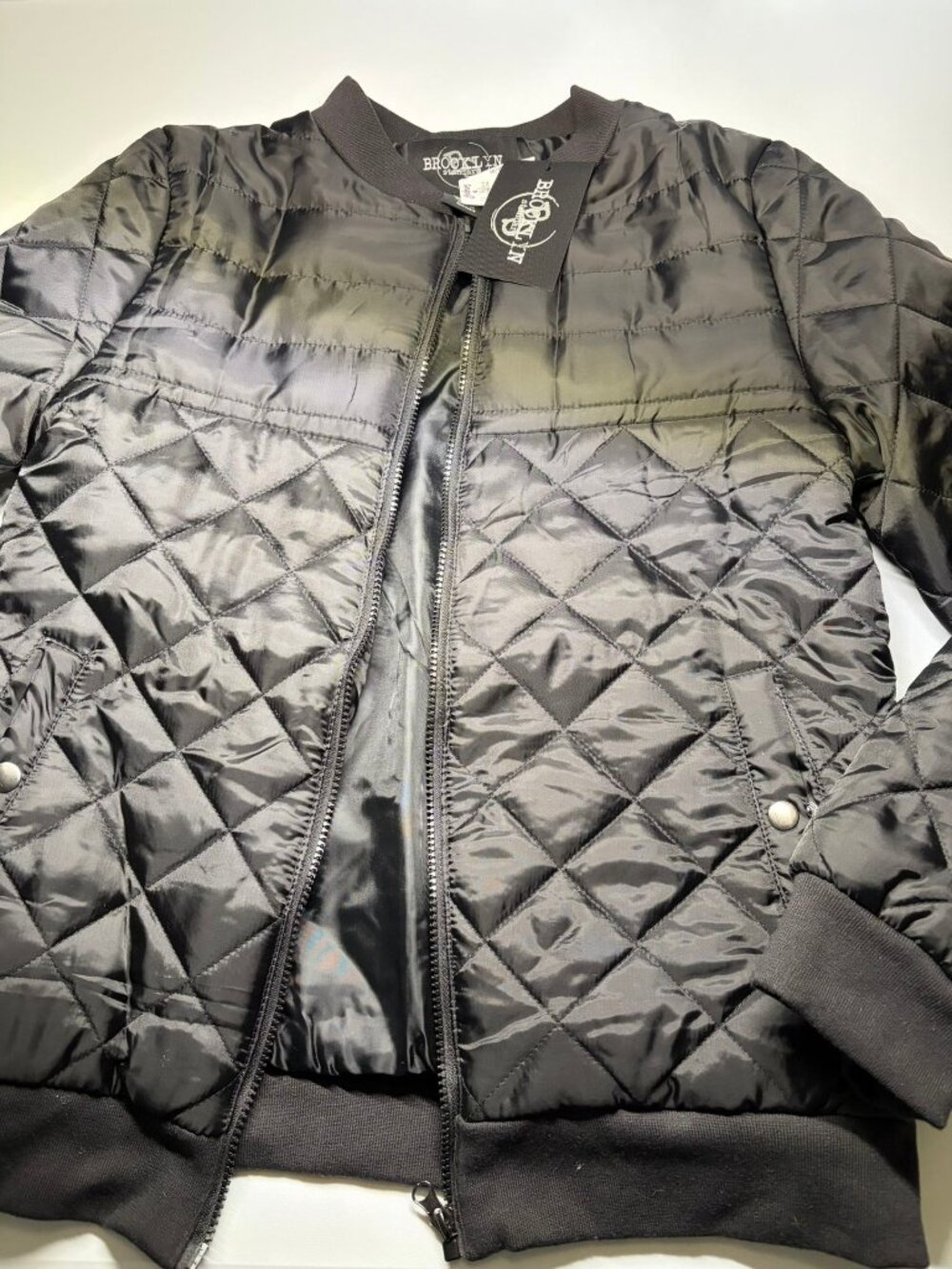 NEW - Brooklyn Cloth Bomber Puffer Jacket Black Size Small